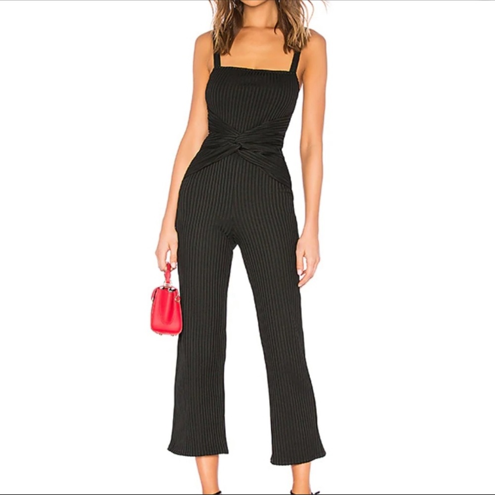 EUC Lovers + Friends Sophie Jumpsuit Black Ribbed - XS